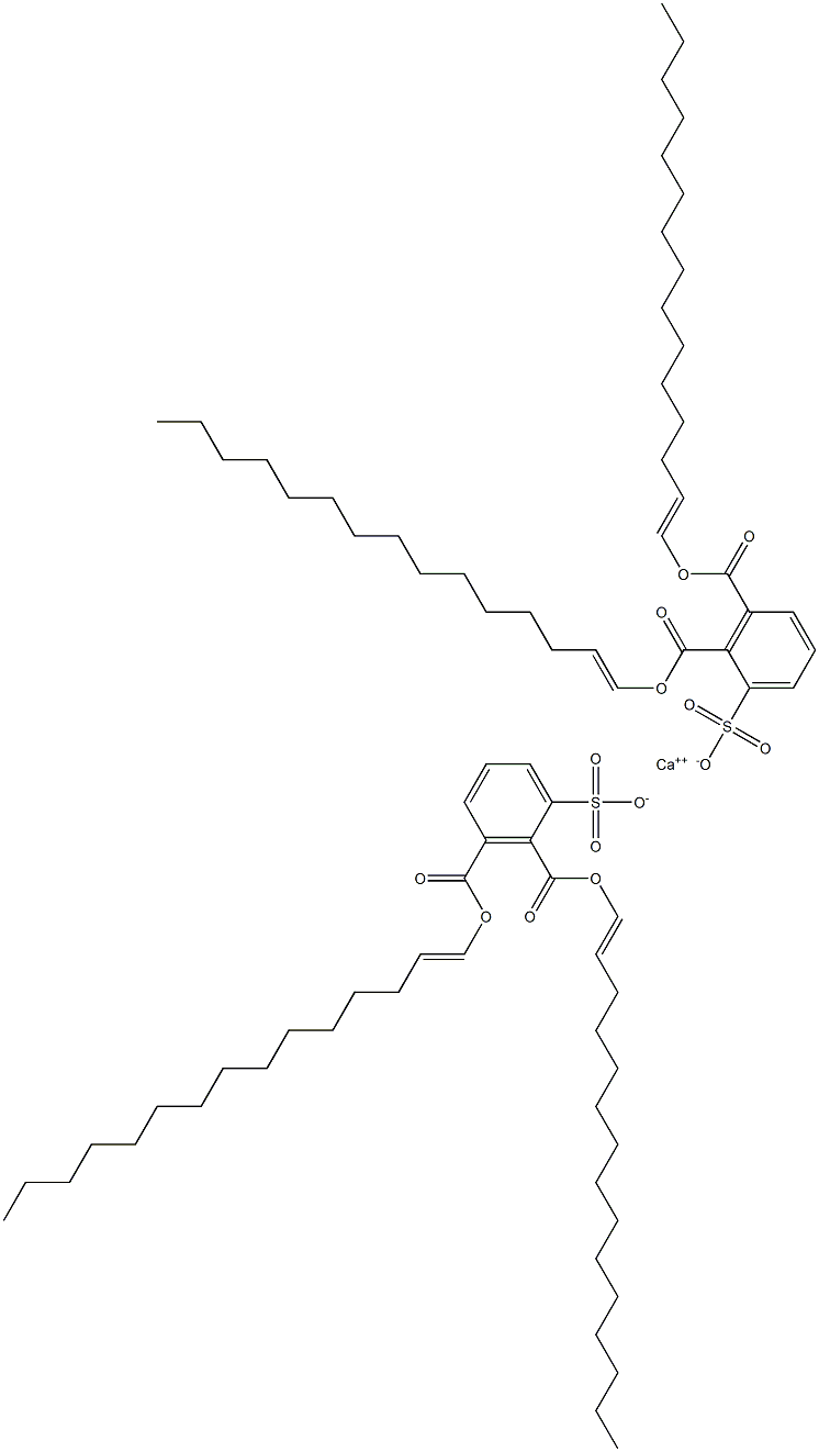 ビス[2,3-ジ(1-ペンタデセニルオキシカルボニル)ベンゼンスルホン酸]カルシウム 化学構造式