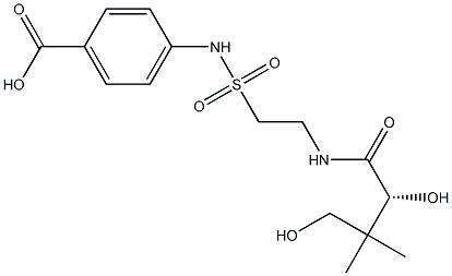 (+)-4-[2-[[(R)-2,4-Dihydroxy-3,3-dimethylbutyryl]amino]ethylsulfonylamino]benzoic acid Structure