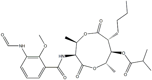  2-Methylpropanoic acid (3S,4R,7R,8R,9S)-3-[(3-formylamino-2-methoxybenzoyl)amino]-4,9-dimethyl-2,6-dioxo-7-butyl-1,5-dioxonan-8-yl ester