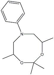2,2,4,8-テトラメチル-6-(フェニル)-5,6,7,8-テトラヒドロ-4H-1,3,6-ジオキサゾシン 化学構造式