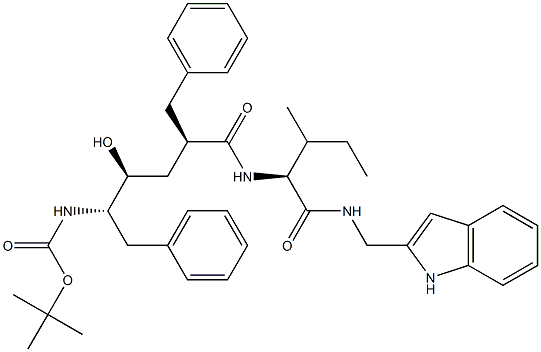 (2S)-2-[[(2R,4S,5S)-5-(tert-Butoxycarbonylamino)-2-benzyl-4-hydroxy-6-phenylhexanoyl]amino]-N-[(1H-indol-2-yl)methyl]-3-methylpentanamide Structure