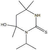 3,4,5,6-テトラヒドロ-4-ヒドロキシ-3-(1-メチルエチル)-4,6,6-トリメチル-2(1H)-ピリミジンチオン 化学構造式