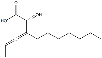 (2R,3R)-2-ヒドロキシ-3-ヘプチル-3,4-ヘキサジエン酸 化学構造式