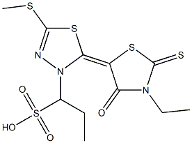 2-(3-Ethyl-4-oxo-2-thioxothiazolidin-5-ylidene)-5-(methylthio)-1,3,4-thiadiazole-3(2H)-(1-propanesulfonic acid) Structure