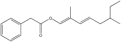 Phenylacetic acid 2,6-dimethyl-1,3-octadienyl ester Structure