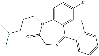 7-Chloro-1-(3-dimethylaminopropyl)-5-(2-fluorophenyl)-1H-1,4-benzodiazepin-2(3H)-one Structure