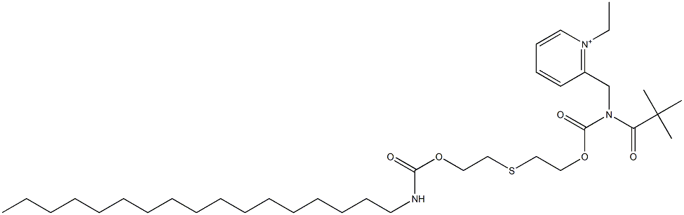 1-エチル-2-[N-ピバロイル-N-[2-[2-(ヘプタデシルカルバモイルオキシ)エチルチオ]エトキシカルボニル]アミノメチル]ピリジニウム 化学構造式