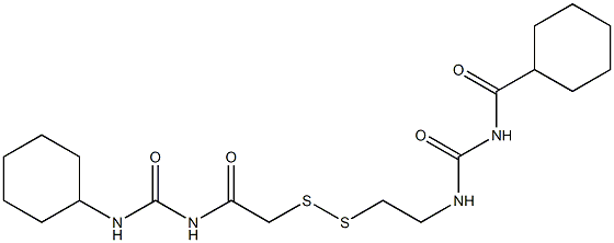 1-(Cyclohexylcarbonyl)-3-[2-[[(3-cyclohexylureido)carbonylmethyl]dithio]ethyl]urea Struktur