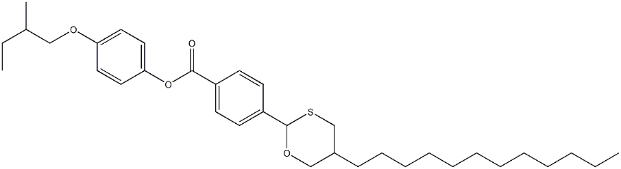 (+)-4-(5-Dodecyl-1,3-oxathian-2-yl)benzoic acid 4-(2-methylbutoxy)phenyl ester,,结构式