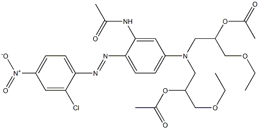 2-Acetylamino-4-[bis(2-acetoxy-3-ethoxypropyl)amino]-2'-chloro-4'-nitroazobenzene Struktur