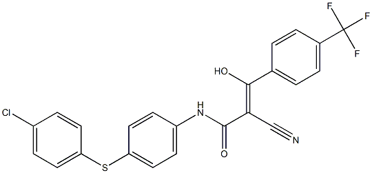 2-Cyano-3-hydroxy-3-[4-trifluoromethylphenyl]-N-[4-(4-chlorophenylthio)phenyl]acrylamide Structure