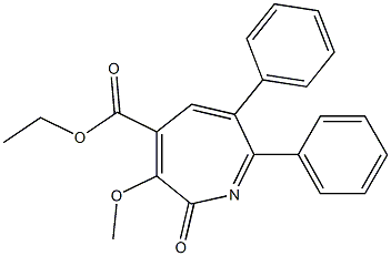 6,7-ジフェニル-3-メトキシ-2-オキソ-2H-アゼピン-4-カルボン酸エチル 化学構造式