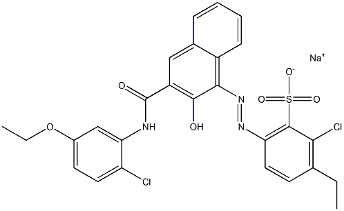 2-Chloro-3-ethyl-6-[[3-[[(2-chloro-5-ethoxyphenyl)amino]carbonyl]-2-hydroxy-1-naphtyl]azo]benzenesulfonic acid sodium salt,,结构式