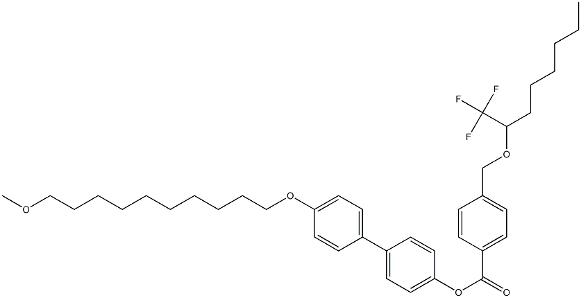 4-[[1-(Trifluoromethyl)heptyl]oxymethyl]benzoic acid 4'-(10-methoxydecyloxy)-1,1'-biphenyl-4-yl ester 结构式