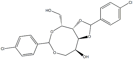 2-O,6-O:3-O,4-O-Bis(4-chlorobenzylidene)-L-glucitol Struktur