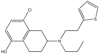 8-Chloro-2-[N-propyl-N-[2-(thiophen-2-yl)ethyl]amino]tetralin-5-ol Struktur