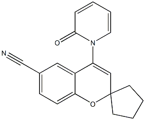 4-[(1,2-Dihydro-2-oxopyridin)-1-yl]-2,2-tetramethylene-2H-1-benzopyran-6-carbonitrile,,结构式