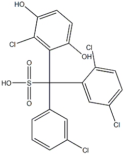(3-Chlorophenyl)(2,5-dichlorophenyl)(6-chloro-2,5-dihydroxyphenyl)methanesulfonic acid Structure