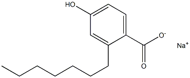 2-ヘプチル-4-ヒドロキシ安息香酸ナトリウム 化学構造式