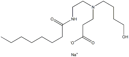 3-[N-(4-Hydroxybutyl)-N-[2-(octanoylamino)ethyl]amino]propionic acid sodium salt Struktur