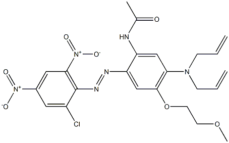 2-Chloro-2'-acetylamino-4,6-dinitro-4'-(diallylamino)-5'-(2-methoxyethoxy)azobenzene Structure