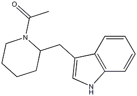 1-Acetyl-2-(1H-indol-3-ylmethyl)piperidine,,结构式