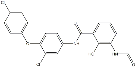 2-Hydroxy-3-formylamino-N-[3-chloro-4-(4-chlorophenoxy)phenyl]benzamide Structure