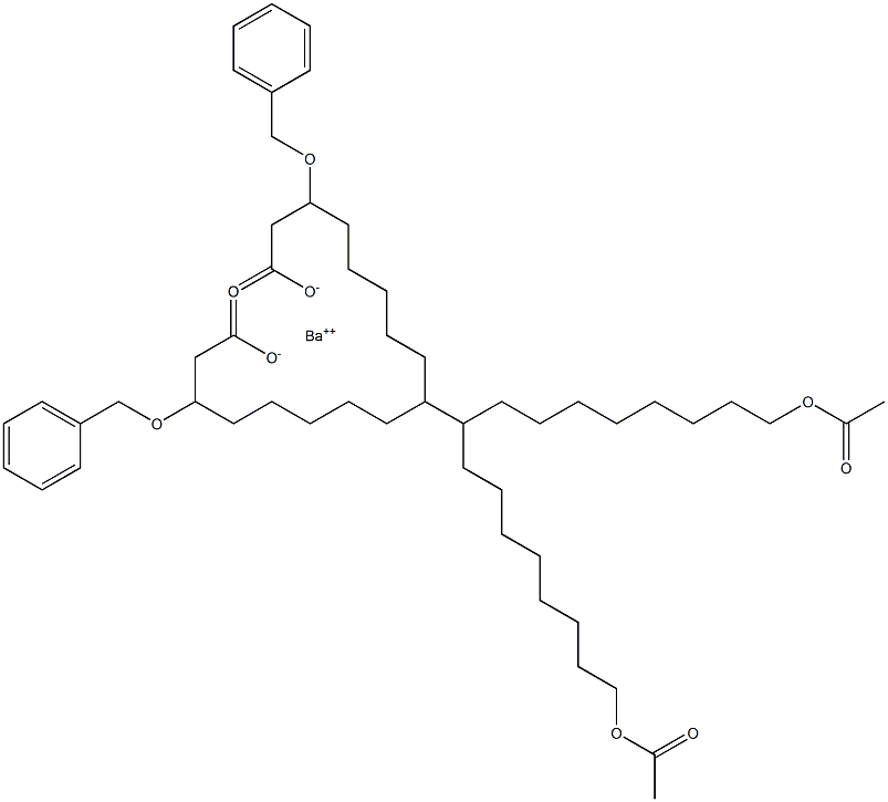 Bis(3-benzyloxy-18-acetyloxystearic acid)barium salt Structure