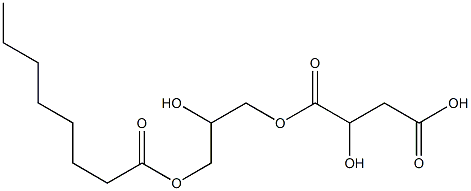 2-Hydroxybutanedioic acid hydrogen 1-[2-hydroxy-3-(octanoyloxy)propyl] ester 结构式