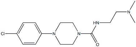 N-(2-Dimethylaminoethyl)-4-[4-chlorophenyl]piperazine-1-carboxamide,,结构式