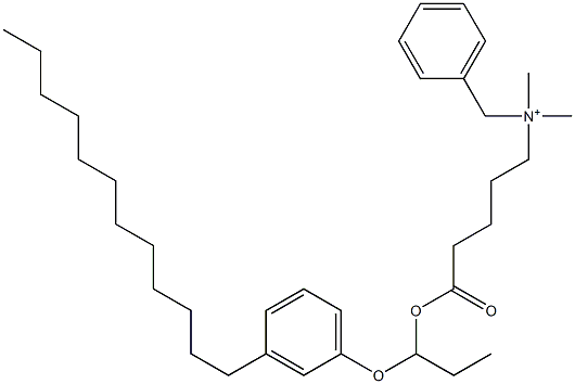 N,N-Dimethyl-N-benzyl-N-[4-[[1-(3-dodecylphenyloxy)propyl]oxycarbonyl]butyl]aminium Structure