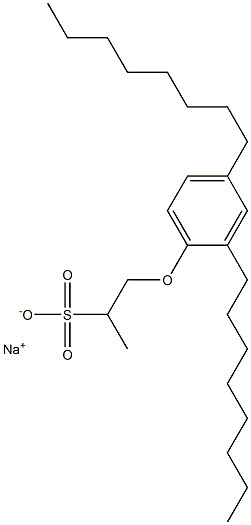 1-(2,4-Dioctylphenoxy)propane-2-sulfonic acid sodium salt Structure