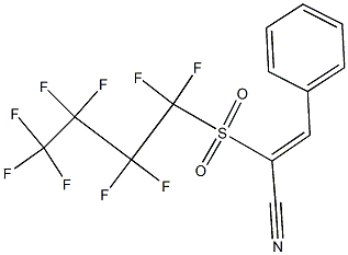 2-(Nonafluorobutylsulfonyl)-3-(phenyl)acrylonitrile,,结构式