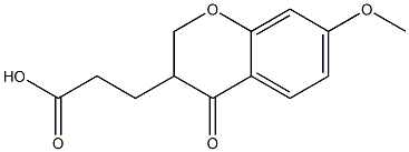 7-メトキシ-3,4-ジヒドロ-4-オキソ-2H-1-ベンゾピラン-3-プロピオン酸 化学構造式