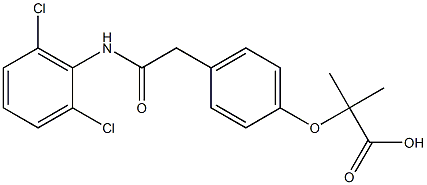 2-[4-[2-(2,6-Dichlorophenylamino)-2-oxoethyl]phenoxy]-2-methylpropionic acid Structure