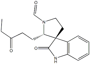 (3S,2'S)-1'-Formyl-2'-(3-oxopentan-1-yl)spiro[3H-indole-3,3'-pyrrolidin]-2(1H)-one 结构式