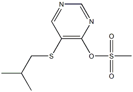 Methanesulfonic acid 5-(2-methylpropylthio)-4-pyrimidinyl ester Struktur