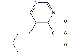 メタンスルホン酸5-(2-メチルプロピルチオ)-4-ピリミジニル 化学構造式