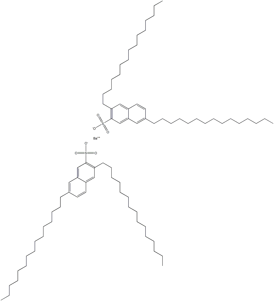 Bis(3,7-dipentadecyl-2-naphthalenesulfonic acid)barium salt Structure