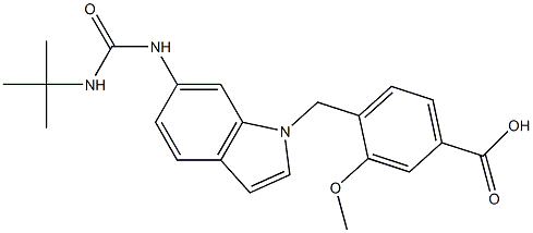4-[6-[3-tert-Butylureido]-1H-indol-1-ylmethyl]-3-methoxybenzoic acid|