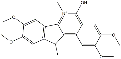 5-Hydroxy-2,3,8,9-tetramethoxy-6,11-dimethyl-11H-indeno[1,2-c]isoquinolin-6-ium 结构式