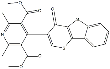 2,6-Dimethyl-4-[4-oxo-4H-thiopyrano[3,2-b][1]benzothiophen-3-yl]pyridine-3,5-dicarboxylic acid dimethyl ester Structure