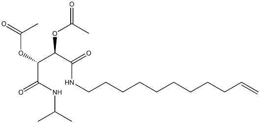 (2R,3R)-4-[(1-メチルエチル)アミノ]-4-オキソ-2,3-ジアセトキシ-N-(10-ウンデセニル)ブチルアミド 化学構造式