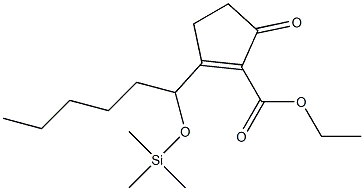 5-Oxo-2-(1-trimethylsilyloxyhexyl)-1-cyclopentene-1-carboxylic acid ethyl ester Struktur