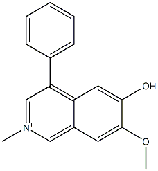 6-Hydroxy-7-methoxy-2-methyl-4-phenylisoquinolinium 结构式