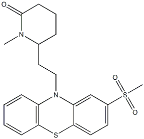 6-[2-[2-(Methylsulfonyl)-10H-phenothiazin-10-yl]ethyl]-1-methylpiperidin-2-one,,结构式