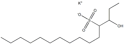 3-ヒドロキシペンタデカン-4-スルホン酸カリウム 化学構造式