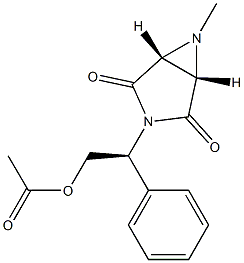 (1S,5R)-3-[(S)-1-Phenyl-2-acetoxyethyl]-6-methyl-3,6-diazabicyclo[3.1.0]hexane-2,4-dione,,结构式