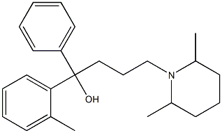 4-(2,6-Dimethyl-1-piperidinyl)-1-(2-methylphenyl)-1-phenyl-1-butanol Struktur