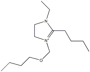 1-Ethyl-2-butyl-3-[butoxymethyl]-4,5-dihydro-1H-imidazol-3-ium Struktur